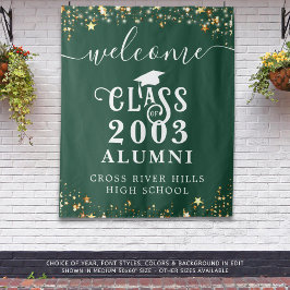 Klasse Wiedersehen Dunkelgrün Willkommen Klasse Ja Wandteppich