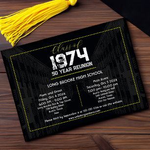 Klasse Wiedersehen Elegant Black - 50 Jahre Wieder Einladung