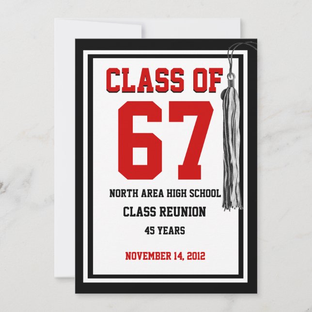 Klasse Wiedersehen mit veränderbaren Farben Einladung (Vorderseite)