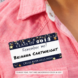 Klasse Wiedersehen Name Tag Navy Blue Custom Color