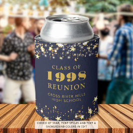 Klasse Wiedersehen Navy Blue Gold Stars Personalis Dosenkühler