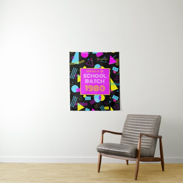 Klasse Wiedersehen Retro School 80er Jahre Stil Wandteppich (Beispiel)