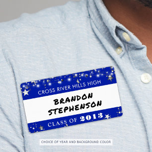 Klasse Wiedersehen Royal Blue Stars Name Tag