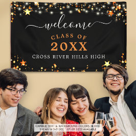 Klasse Wiedersehen Welcome Black Orange Stars Ligh Banner