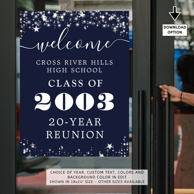 Klasse Wiedersehen Year Welcome Navy Blue Silver S Poster (Von Creator hochgeladen)