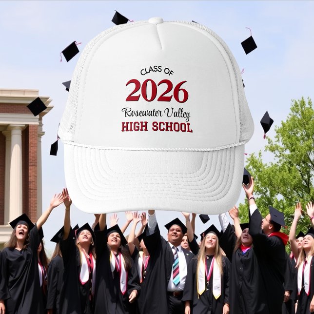 Klasse YY School Colors Red Black Truckerkappe (Von Creator hochgeladen)