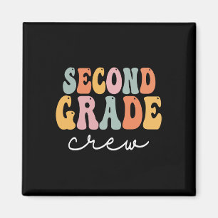 Klasse Zweite Retro Groovy Vintage Erster Tag Magnet