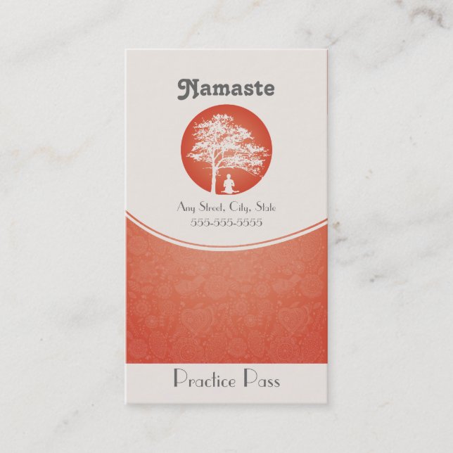 Klassen-Durchlauf der Yoga-Visitenkarte-10 Treuekarte (Vorderseite)