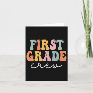 Klassenbesatzung Retro Groovy Vintage Erster Schul Karte