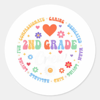 Klassenkameraden der 2. Klasse zurück zur Schule L Runder Aufkleber