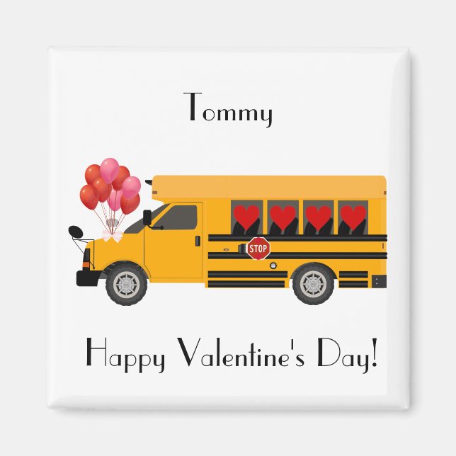 Klassenkameraden Valentine's Day Magnet School Bus (Vorne)