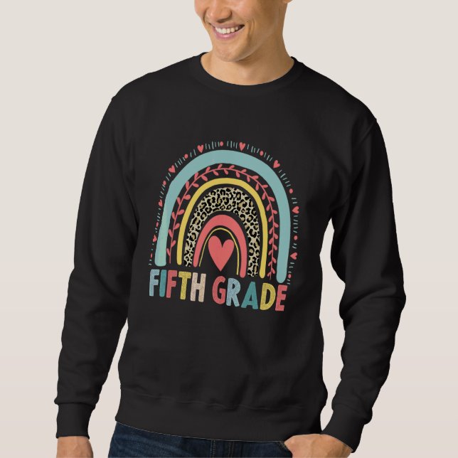 Klassenlehrerteam Mädchen Regenbogen Leopard 5. Kl Sweatshirt (Vorderseite)