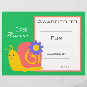 Klassenprämie niedliche Kinderschnecke