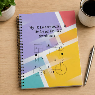 Klassenraum Universum der Zahlen Mathewelt Notizblock