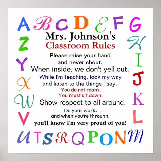 Klassenregeln # 2 durch SRF Poster (Vorne)