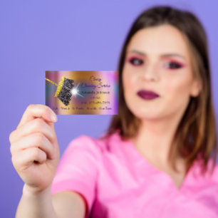 Klassenreiniger Service Magaid Gold Silver Hologra Visitenkarte