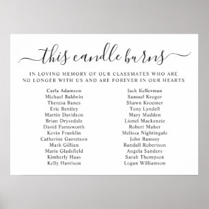 Klassentreffen in Erinnerung Diese Kerze brennt Poster