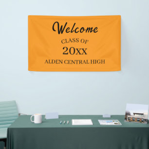 Klassentreffen Orange und Schwarze Willkommensgruß Banner