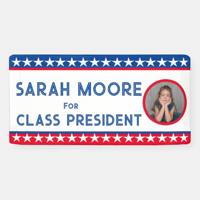 Klassenwahl" Schule für Blaues und Rotes FOTO Banner (Horizontal)