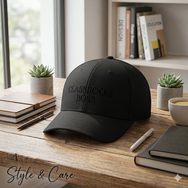 Klassenzimmer-Chef Text Mark Clean Modernes Design Bestickte Baseballkappe (CLASSROOM BOSS Text Mark Clean Modern Design Embroidered Baseball Cap)