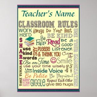 Klassenzimmer für Lehrer - Regel Name hinzufügen Poster