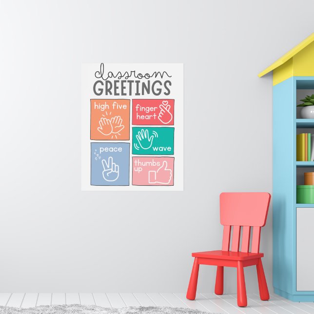 Klassenzimmer-Grüße Klassenzimmer-Bildungsplakat Poster (Kinderzimmer 1)