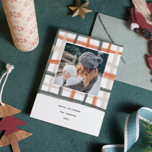 Klassenzimmer Kariert Urlaubsfotokarte   B Feiertagskarte