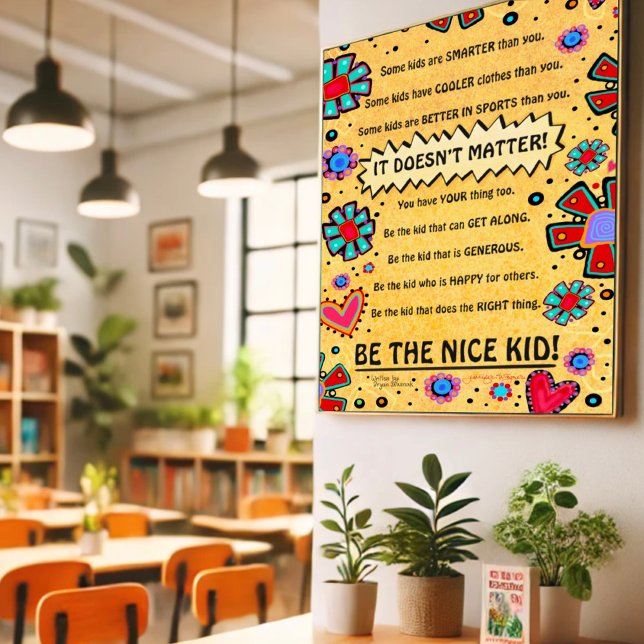 Klassenzimmer Nice Kid Floral Hearts Spaß Lehrer Poster (Von Creator hochgeladen)