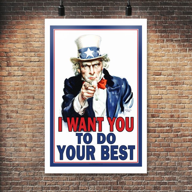 Klassenzimmer-Poster: Ich Woll dir, dein Bestes zu Poster (Uncle Sam Classroom Poster)