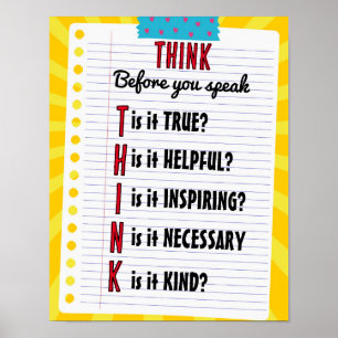 Klassenzimmer Poster Think Poster