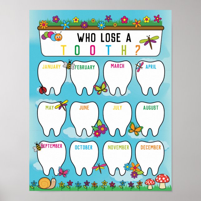 Klassenzimmer Tooth Tally Chart in unserem Garten  Poster (Vorne)