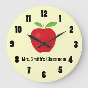 Klassenzimmer-Uhr mit Apple Große Wanduhr