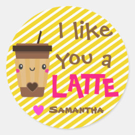 Klassenzimmer Valentine Latte Coffee Food Puft Ges Runder Aufkleber
