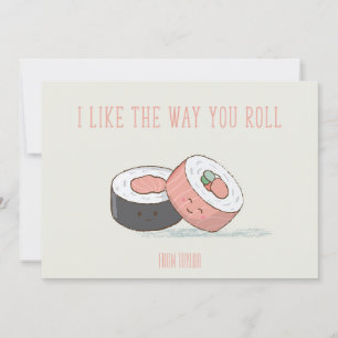 Klassenzimmer Valentine Sushi Roll Card Einladung
