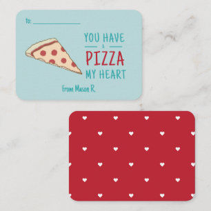Klassenzimmer Valentines Pizza meines Herzens Mitteilungskarte