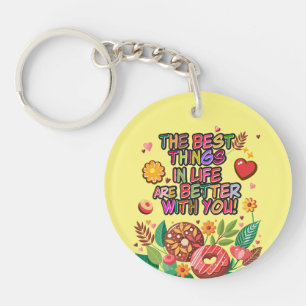 Klassenzimmer Valentinstag Boho Donuts und Blumen Schlüsselanhänger