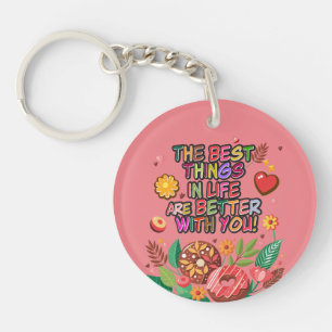 Klassenzimmer Valentinstag Boho Donuts und Blumen Schlüsselanhänger