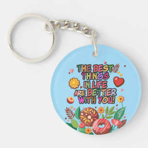 Klassenzimmer Valentinstag Boho Donuts und Blumen Schlüsselanhänger