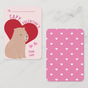 Klassenzimmer Valentinstag Capybara Capy Mitteilungskarte