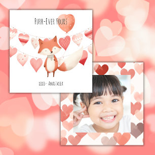 Klassenzimmer Valentinstag, Süßer Fuchs Herz, Foto Mitteilungskarte