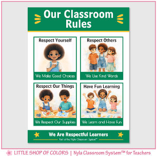 Klassenzimmerregeln Kindergarten Lehrer Anker-Diag Poster