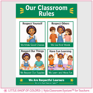 Klassenzimmerregeln Kindergarten Lehrer Anker-Diag Poster