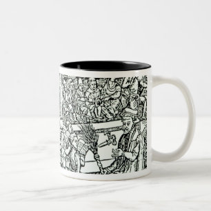 Klassenzimmerszene in Tudor Zeiten Zweifarbige Tasse