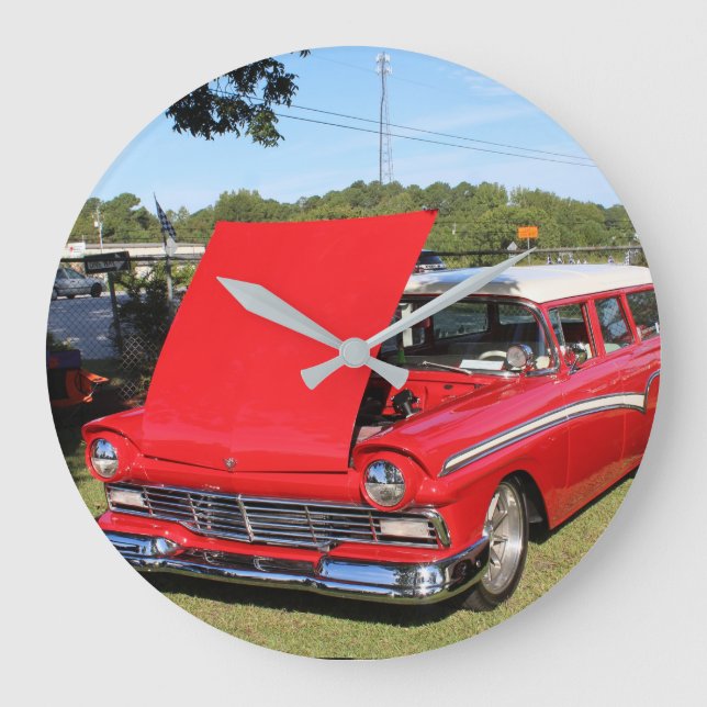 KLASSIC 55 ALTES FORD WAGON Wall Clock Große Wanduhr (Vorderseite)