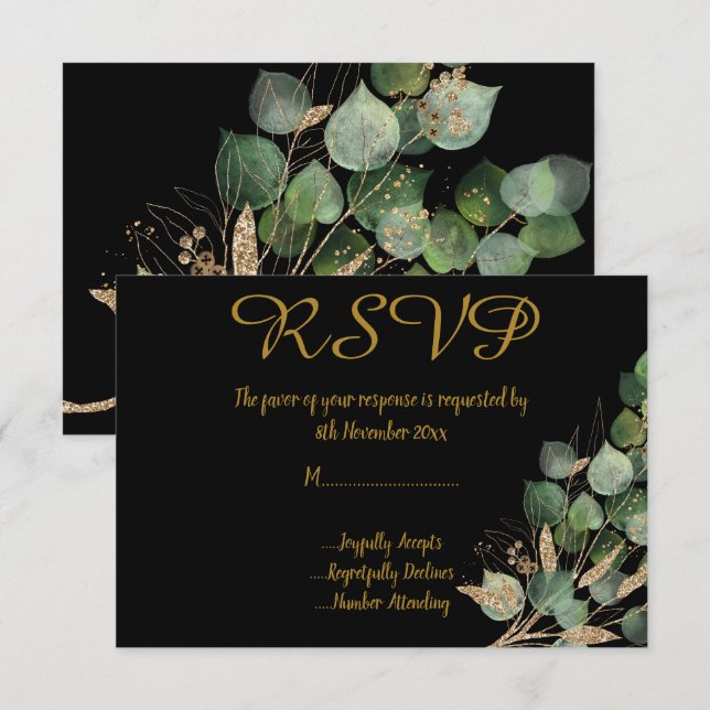 KLASSIC BOTANISCHER SCHWARZ Alle UAWG Einladung (Vorne/Hinten)