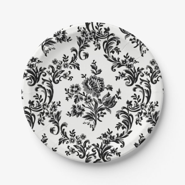 KLASSIC FLORAL BAROQUE PATTER PARTY PLATE ELEGANT PAPPTELLER (Vorderseite)