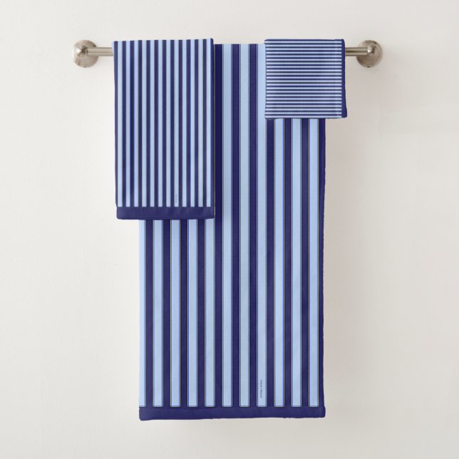 KLASSIC NAVY BLUE AND SKY BLUE STRIPES BADHANDTUCH SET (Insitu)