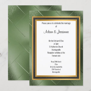 KLASSIC REGAL GREEN BLACK GOLD LAYER WEDD EINLADUNG