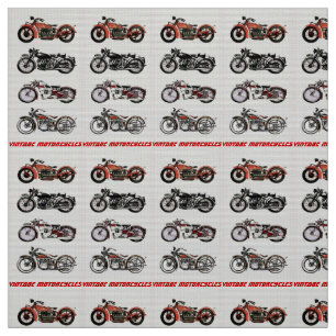 KLASSIC VINTAGE MOTORRÄDER Rotes Schwarzes Grau Stoff