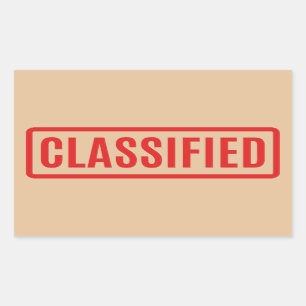 klassifiziert rechteckiger aufkleber
